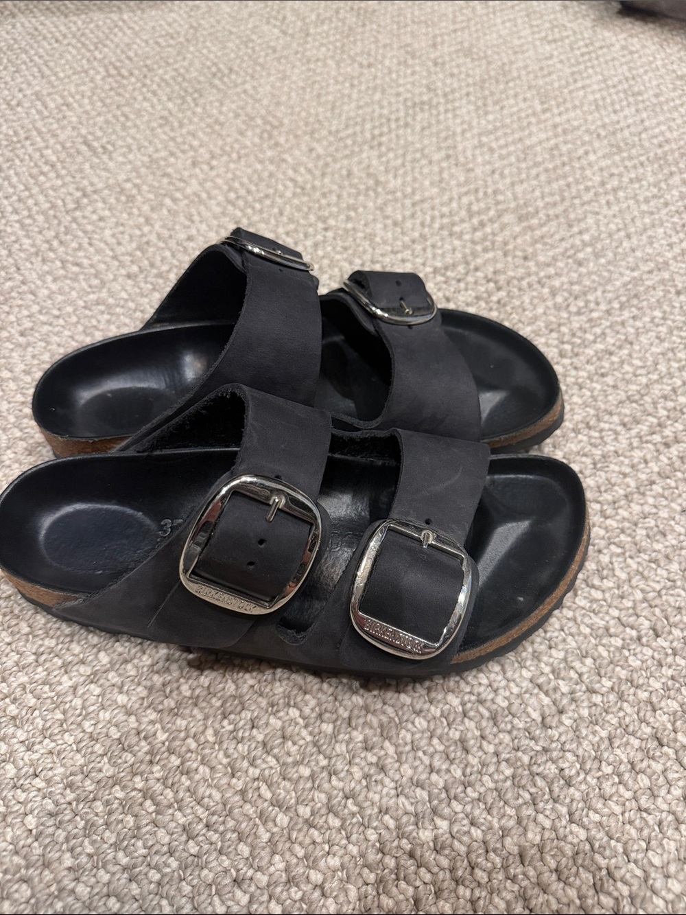 Birkenstock Black Two-Buckle Slide Sandals